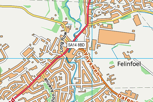 SA14 8BD map - OS VectorMap District (Ordnance Survey)