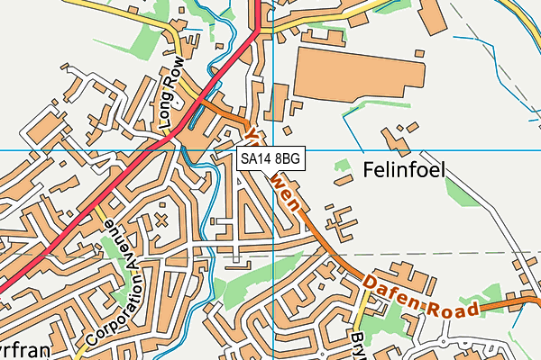 SA14 8BG map - OS VectorMap District (Ordnance Survey)