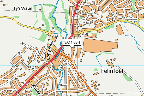 SA14 8BH map - OS VectorMap District (Ordnance Survey)