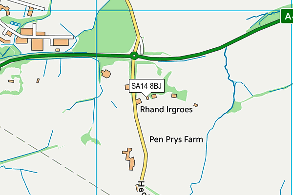 SA14 8BJ map - OS VectorMap District (Ordnance Survey)