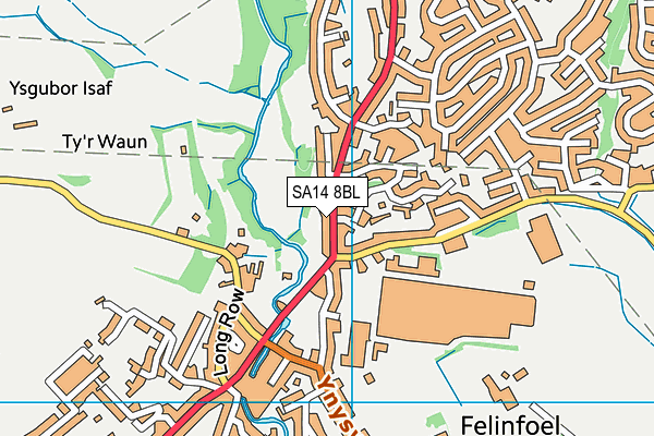 SA14 8BL map - OS VectorMap District (Ordnance Survey)