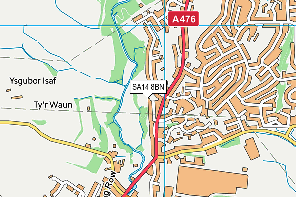 SA14 8BN map - OS VectorMap District (Ordnance Survey)