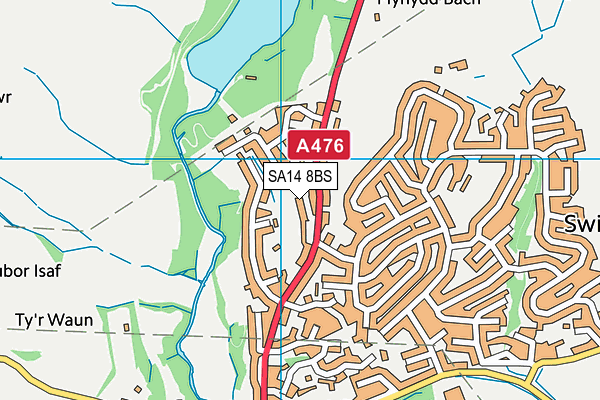 SA14 8BS map - OS VectorMap District (Ordnance Survey)