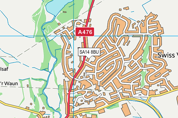 SA14 8BU map - OS VectorMap District (Ordnance Survey)