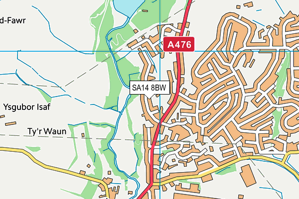 SA14 8BW map - OS VectorMap District (Ordnance Survey)