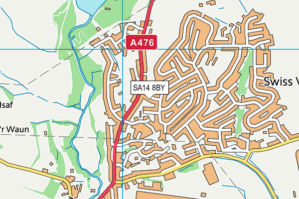 SA14 8BY map - OS VectorMap District (Ordnance Survey)
