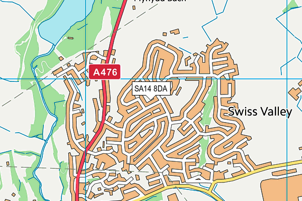 SA14 8DA map - OS VectorMap District (Ordnance Survey)