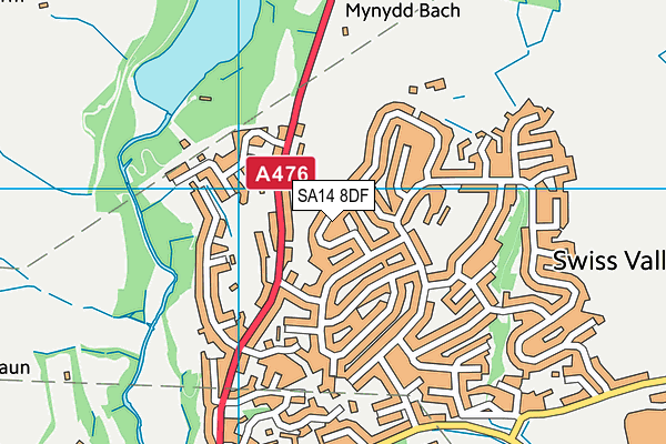 SA14 8DF map - OS VectorMap District (Ordnance Survey)