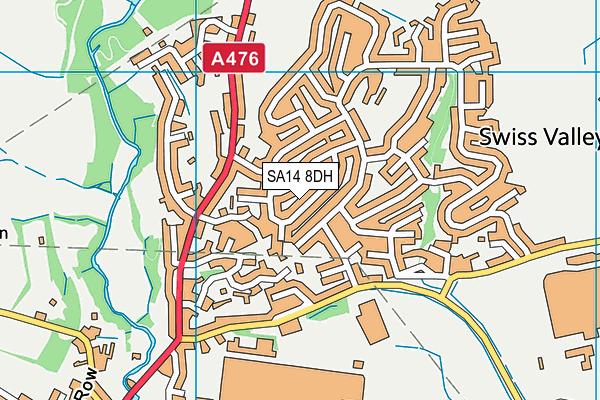 SA14 8DH map - OS VectorMap District (Ordnance Survey)