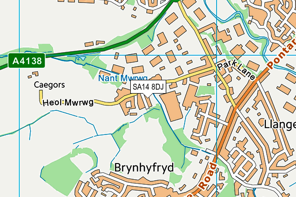 SA14 8DJ map - OS VectorMap District (Ordnance Survey)