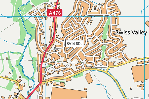 SA14 8DL map - OS VectorMap District (Ordnance Survey)