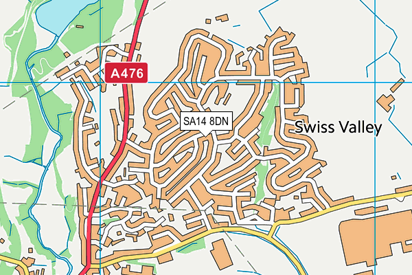 SA14 8DN map - OS VectorMap District (Ordnance Survey)