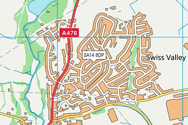 SA14 8DP map - OS VectorMap District (Ordnance Survey)