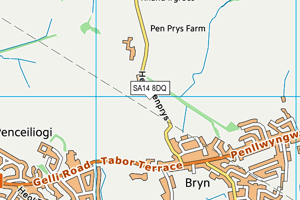 SA14 8DQ map - OS VectorMap District (Ordnance Survey)