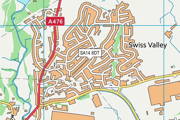 SA14 8DT map - OS VectorMap District (Ordnance Survey)