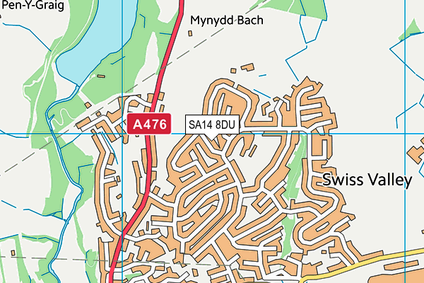 SA14 8DU map - OS VectorMap District (Ordnance Survey)