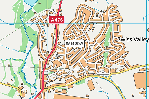 SA14 8DW map - OS VectorMap District (Ordnance Survey)