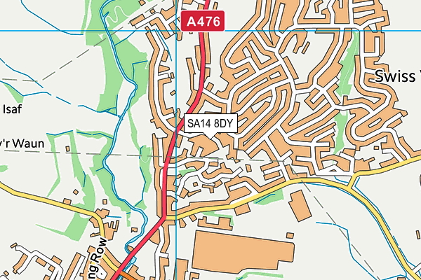 SA14 8DY map - OS VectorMap District (Ordnance Survey)