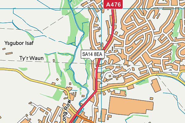 SA14 8EA map - OS VectorMap District (Ordnance Survey)