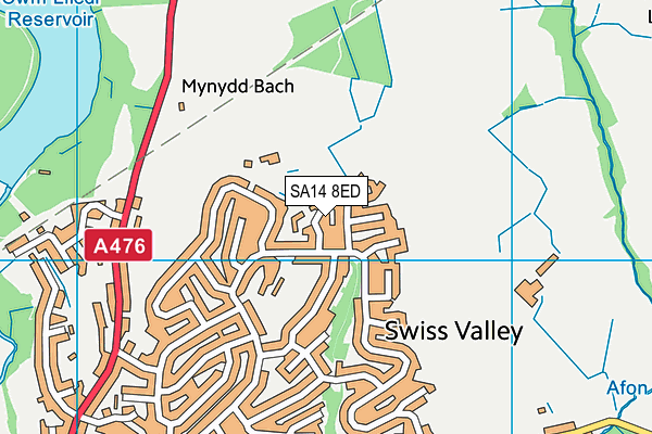 SA14 8ED map - OS VectorMap District (Ordnance Survey)