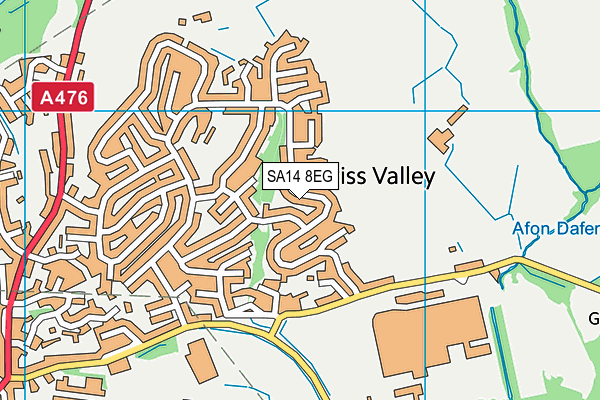 SA14 8EG map - OS VectorMap District (Ordnance Survey)