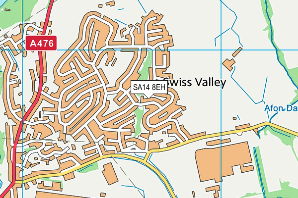 SA14 8EH map - OS VectorMap District (Ordnance Survey)