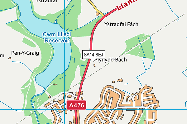 SA14 8EJ map - OS VectorMap District (Ordnance Survey)