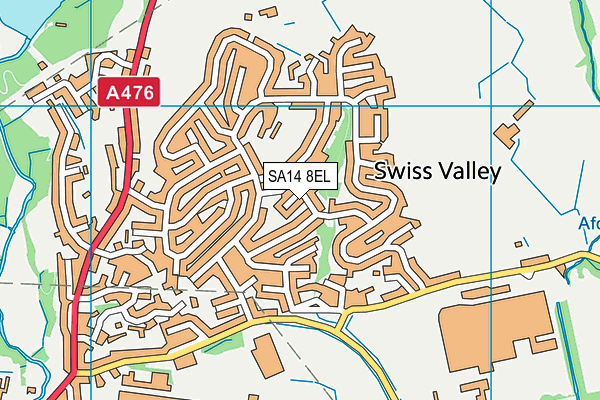 SA14 8EL map - OS VectorMap District (Ordnance Survey)