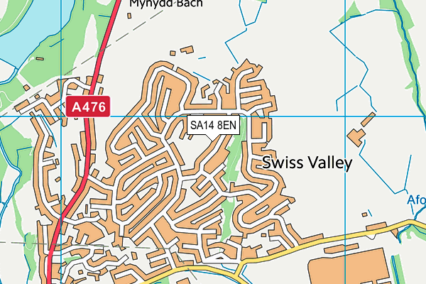 SA14 8EN map - OS VectorMap District (Ordnance Survey)