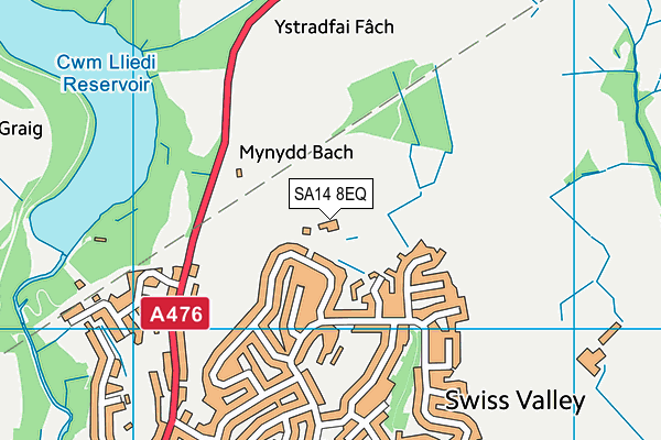 SA14 8EQ map - OS VectorMap District (Ordnance Survey)