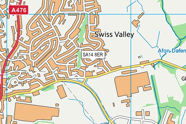 SA14 8ER map - OS VectorMap District (Ordnance Survey)