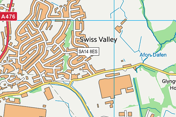 SA14 8ES map - OS VectorMap District (Ordnance Survey)