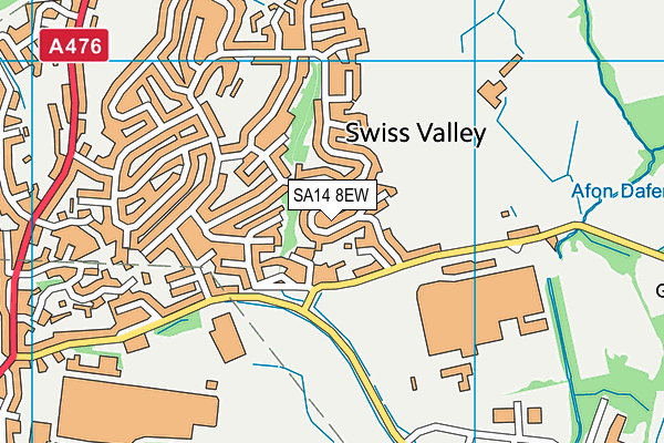 SA14 8EW map - OS VectorMap District (Ordnance Survey)