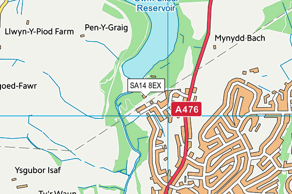 SA14 8EX map - OS VectorMap District (Ordnance Survey)