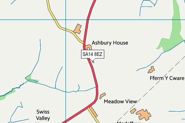 SA14 8EZ map - OS VectorMap District (Ordnance Survey)