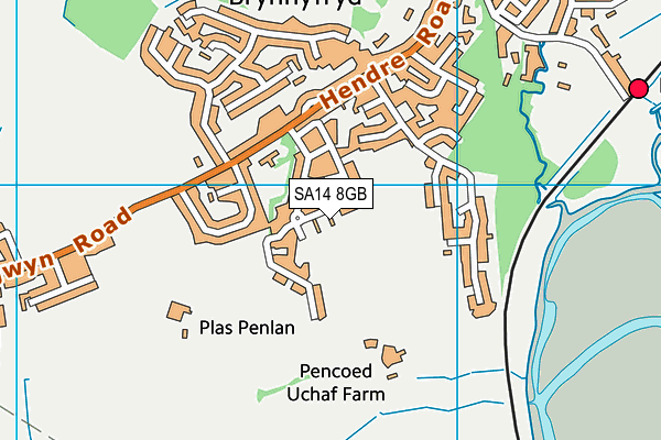 SA14 8GB map - OS VectorMap District (Ordnance Survey)