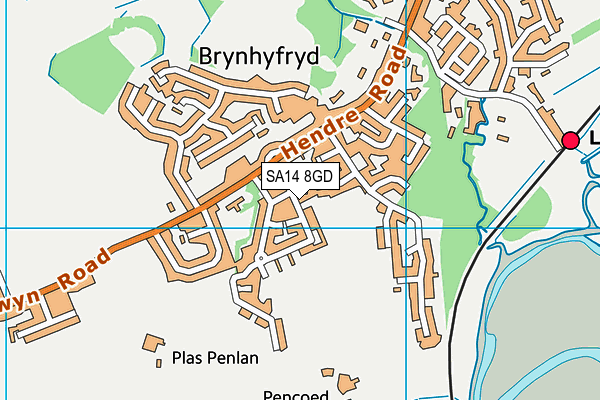 SA14 8GD map - OS VectorMap District (Ordnance Survey)