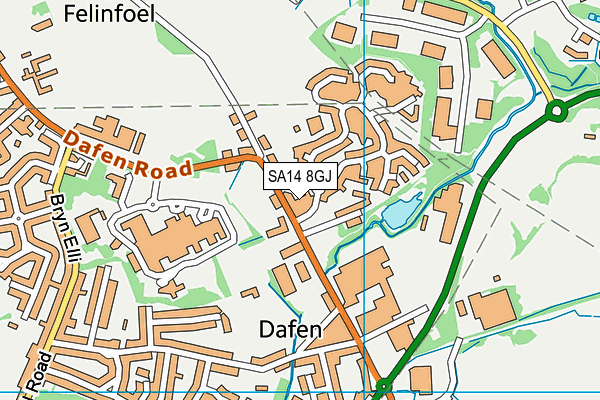SA14 8GJ map - OS VectorMap District (Ordnance Survey)