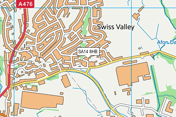 SA14 8HB map - OS VectorMap District (Ordnance Survey)