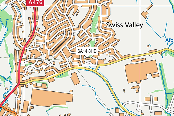 SA14 8HD map - OS VectorMap District (Ordnance Survey)