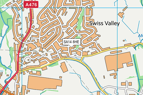 SA14 8HE map - OS VectorMap District (Ordnance Survey)