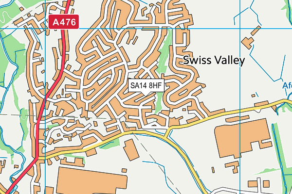 SA14 8HF map - OS VectorMap District (Ordnance Survey)