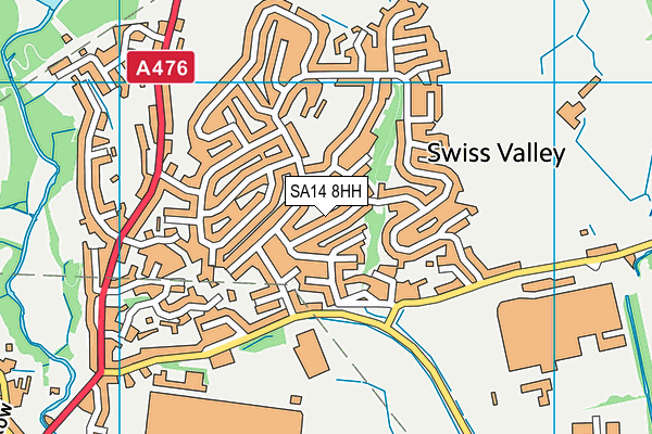 SA14 8HH map - OS VectorMap District (Ordnance Survey)