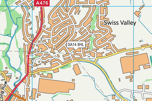 SA14 8HL map - OS VectorMap District (Ordnance Survey)