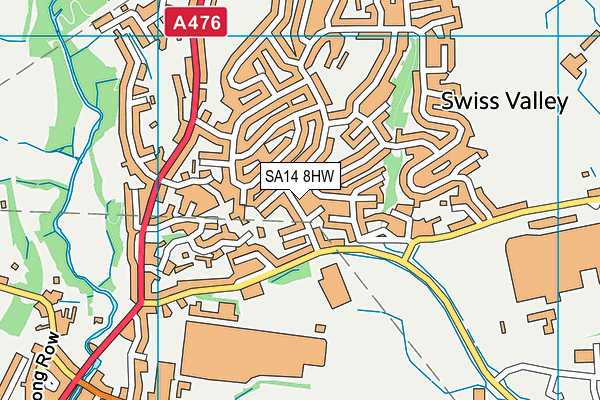SA14 8HW map - OS VectorMap District (Ordnance Survey)