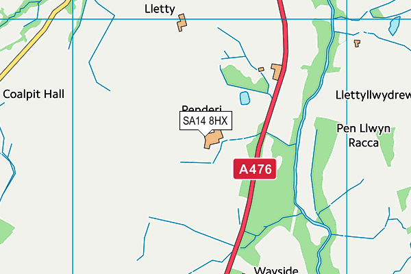 SA14 8HX map - OS VectorMap District (Ordnance Survey)