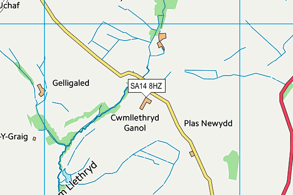 SA14 8HZ map - OS VectorMap District (Ordnance Survey)