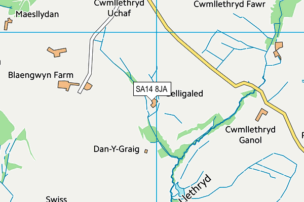 SA14 8JA map - OS VectorMap District (Ordnance Survey)