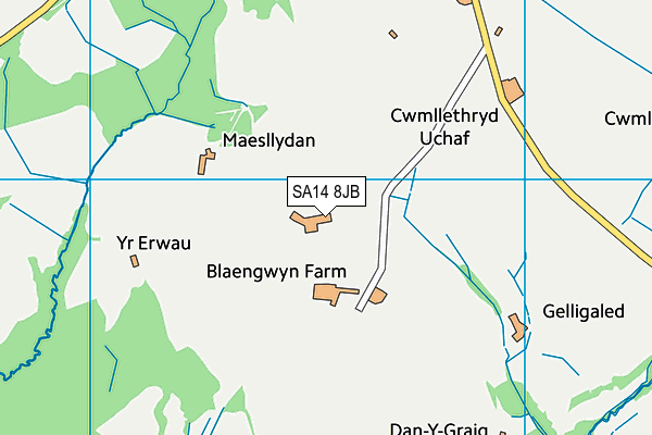 SA14 8JB map - OS VectorMap District (Ordnance Survey)