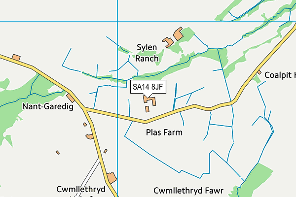 SA14 8JF map - OS VectorMap District (Ordnance Survey)